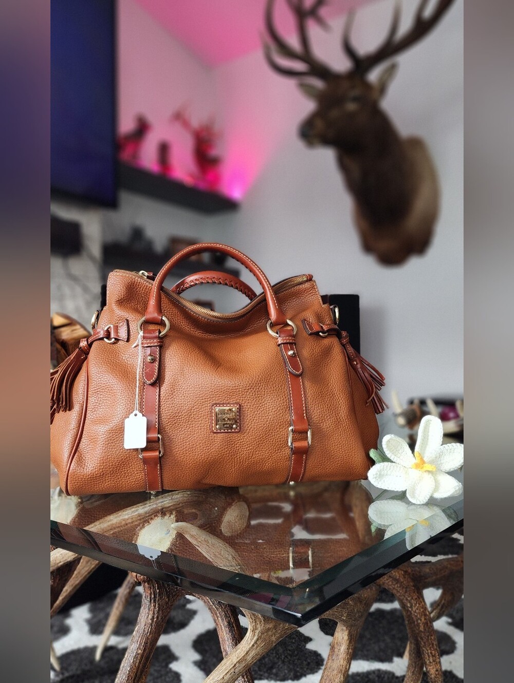Dooney & Bourke Tan Leather Satchel XXL